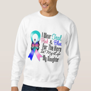 Hjälte för Thyroidcancerband min dotter Lång Ärmad Tröja