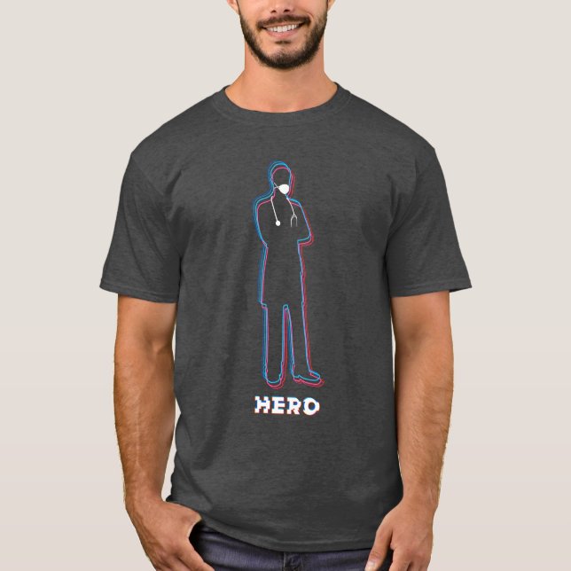 hjälte frontlinje t shirt (Framsida)