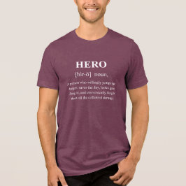 Hjälte Rollig Karaktärsdefinition Med Vit Text T Shirt