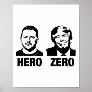 Hjälte Zelensky Noll Trump Stå Med Ukraina Stöd Poster