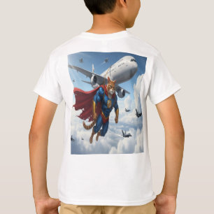 Hjältedjuret Katten Räddar Flygplan - Episk Flygan T Shirt
