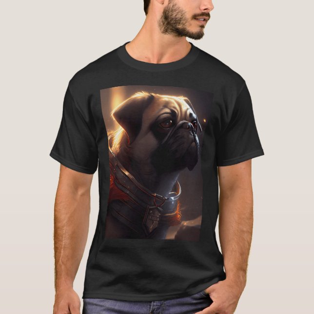 Hjältedröm: Pug T Shirt (Framsida)