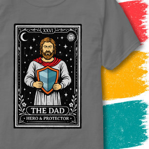 Hjältelig Fader Sköld Mystisk Natt Kort Tarot Papp T Shirt
