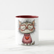 Hjältemodig kaffemugg med leende kattunge (#2)