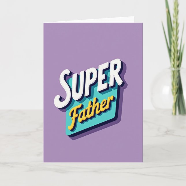Hjältens Superpappa-tema kort (Framsida)