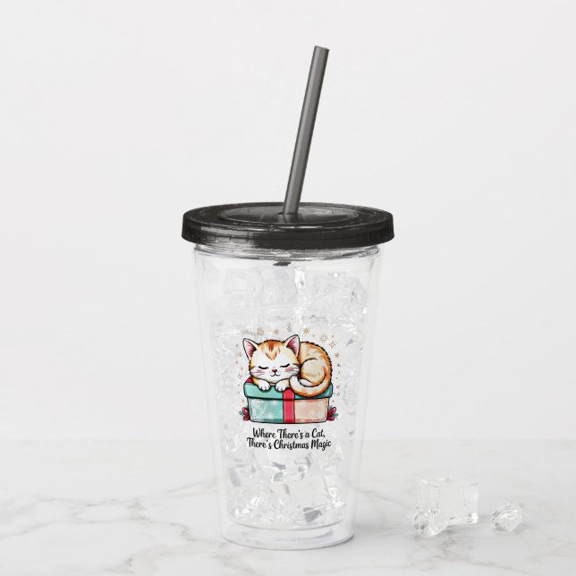 Hjälterikt sovande kattunge - present till kattäls take away mugg (Baksida Ice)