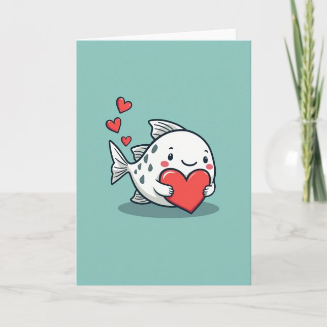 Hjältes fisk kärlekskort kort (Framsida)