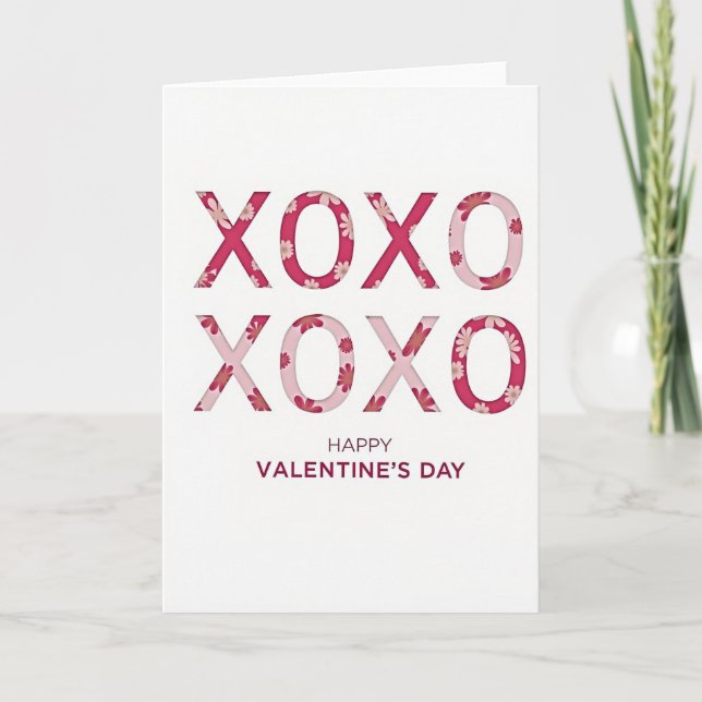 Hjältes Xoxo Blommig Kort (Framsida)