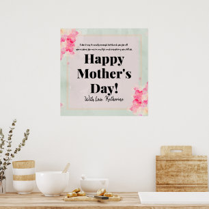 Hjältesk Moderdagskort till Mamma från Dotter Poster