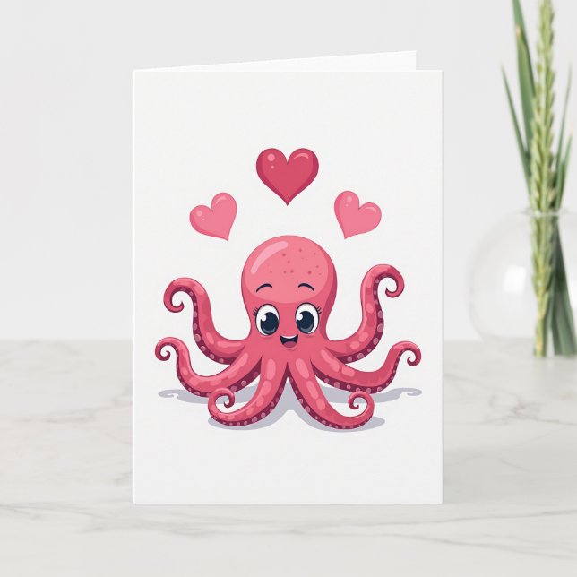 Hjältesk Octopus Konst Kort (Framsida)