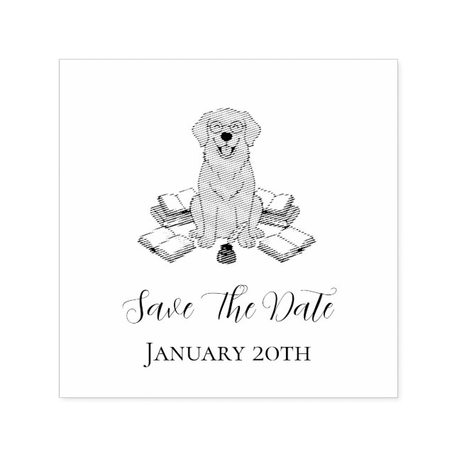 Hjälteskatt Hund Utexamineringsfest Spara Datum Självfärgande Stämpel (Design)