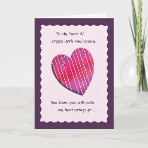 Hjältesnöre 40-års bröllopsdagskort kort