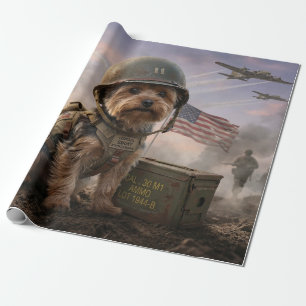 Hjältinnans Yorkie "Korpral Smoky" WWII Militärkon Presentpapper