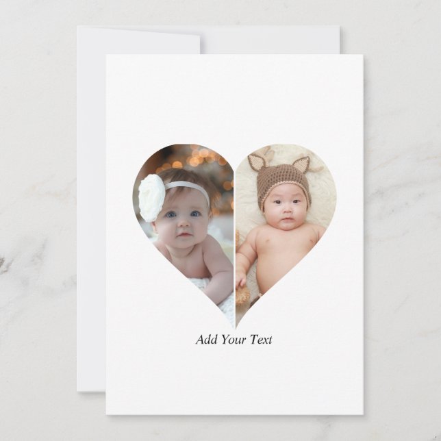 Hjärformad 2 Foto Collage Julkort (Framsida)
