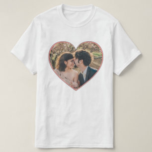 Hjärformad foto Alla hjärtans dag eller bröllopps  T Shirt