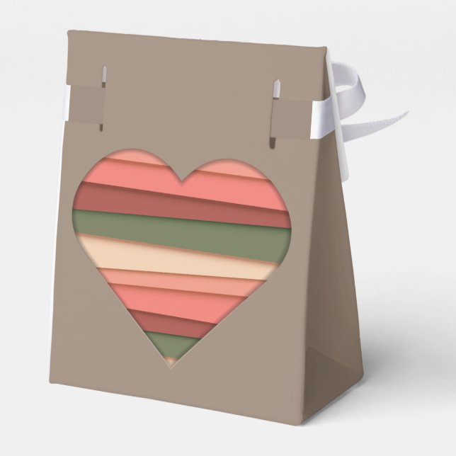 Hjärlekärrstripad Alla hjärtans dag Presentaskar (Baksidan Sidan)