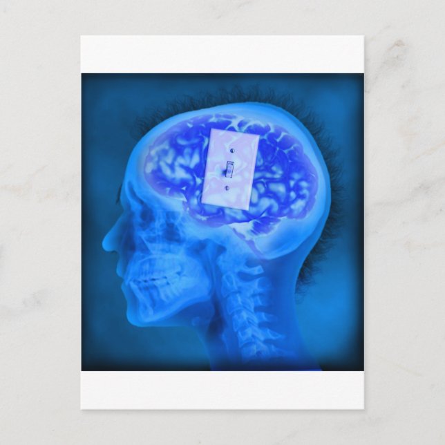 hjärna avstängd vykort (Framsida)