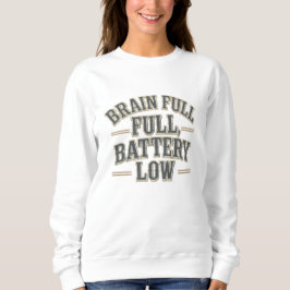 Hjärna Full Batteri Låg Vintage Typografi T Shirt