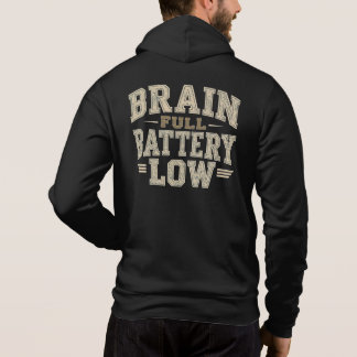 Hjärna Full Batteri Låg Vintage Typografi T Shirt
