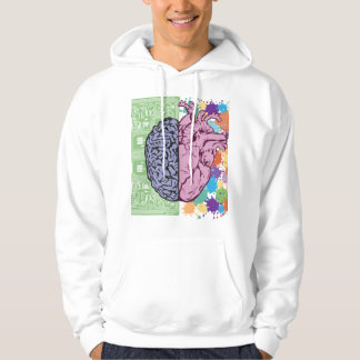 hjärna hjärta balans emotion hoodie