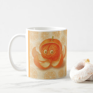 Hjärna i Orange Watercolor Art Mugg