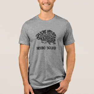 Hjärna Ordmoln Neuro Squad i Svart T Shirt