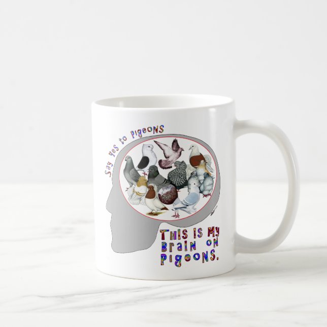 Hjärna på duvor kaffemugg (Höger)