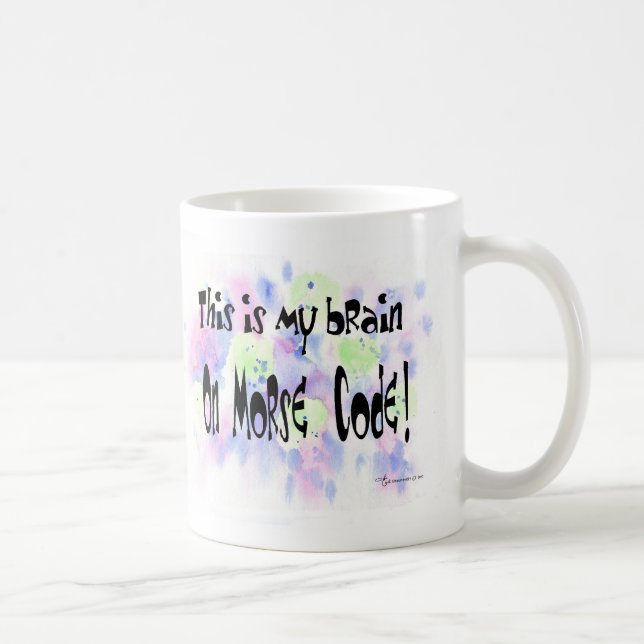 Hjärna på morsealfabet kaffemugg (Höger)
