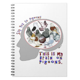Hjärna på pigeons anteckningsbok med spiral