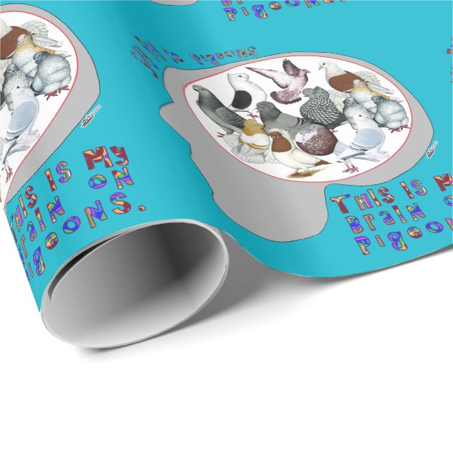 Hjärna på pigeons presentpapper (Rullad Hörn)