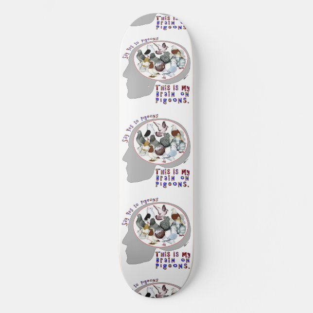 Hjärna på pigeons skateboard bräda 19,5 cm (Framsida)