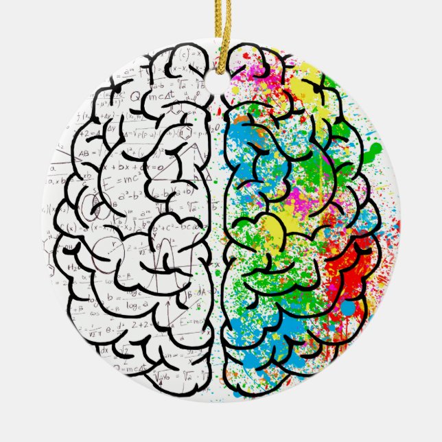 hjärna sinne psykologi idé hjärtan julgransprydnad keramik (Framsidan)