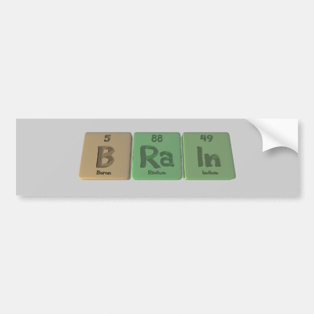 Hjärna som BoronRadiumIndium Bildekal (Framsidan)