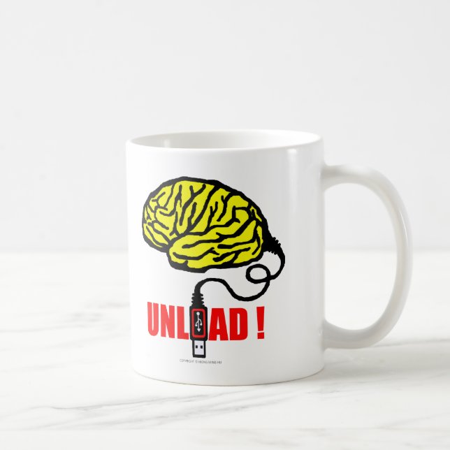 Hjärna som ska lastas av kaffemugg (Höger)