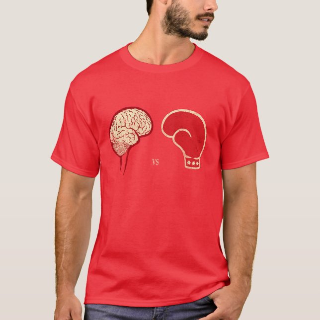 Hjärna vs muskler tee shirt (Framsida)