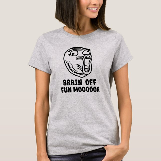 Hjärnan av. Roligt MOOOOO! T Shirt (Framsida)