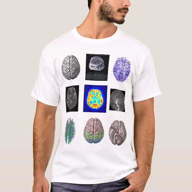 Hjärnan avbildar vit T T-shirt (Framsida)