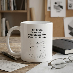 Hjärnan Beräknar Möjligheter Matematisk Tänkare Kaffemugg