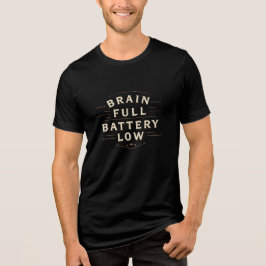 Hjärnan Full Batteriet Lågt Vintage Typografi T Shirt