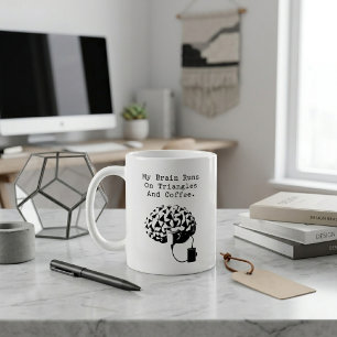 Hjärnan Kör På Trianglar Kaffe Geometrifantast Kaffemugg