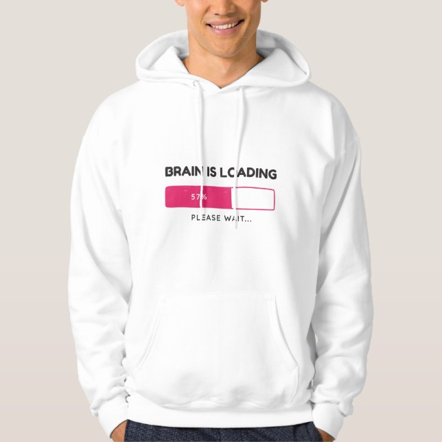 Hjärnan laddar, vänligen vänta hoodie (Framsida)