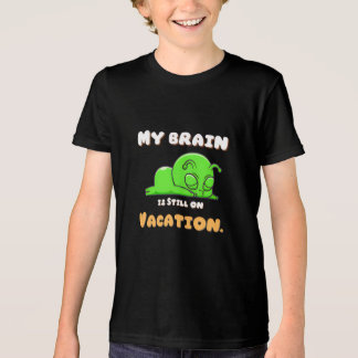 "Hjärnan på semester" Roliga barn tillbaka till sk T Shirt