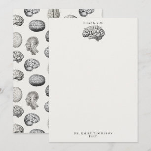 Hjärnanatomi Biologi Illustrationer Psykolog Tack Kort
