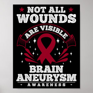 Hjärnanneurysm Awareness Gift - inte alla sår Poster
