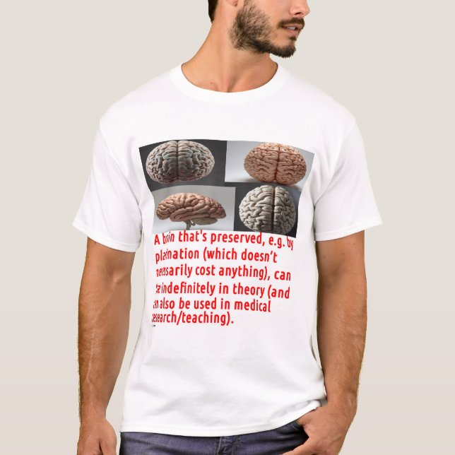 Hjärnbevarande meddelande (4-bilds design) t shirt (Framsida)