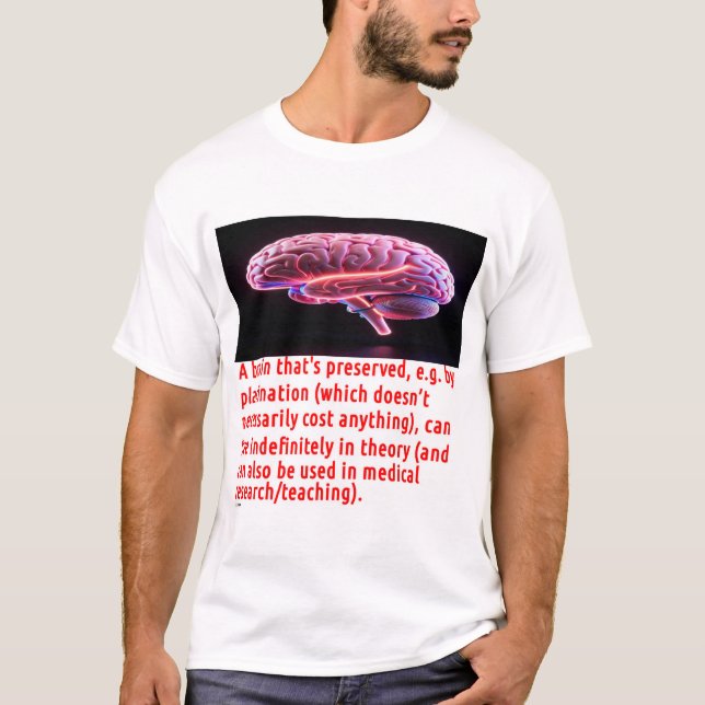 Hjärnbevarande meddelande (lysande) t shirt (Framsida)