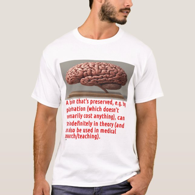 Hjärnbevarande meddelande (på trä) t shirt (Framsida)
