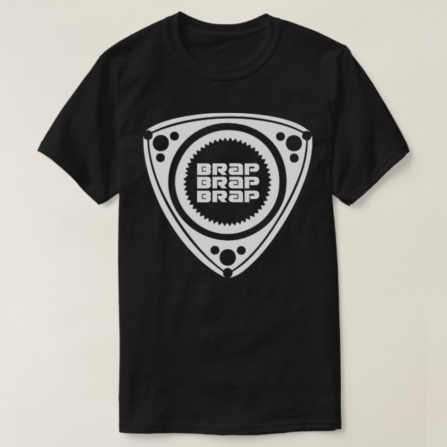 Hjärnbromsens vita rotationsmotor t shirt (Design framsida)