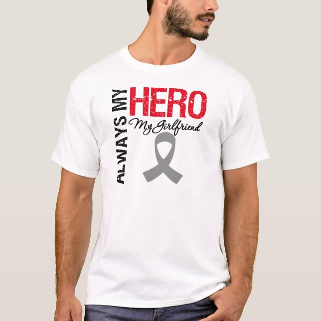 Hjärncancer alltid min hjälte min flickvän tee (Framsida)