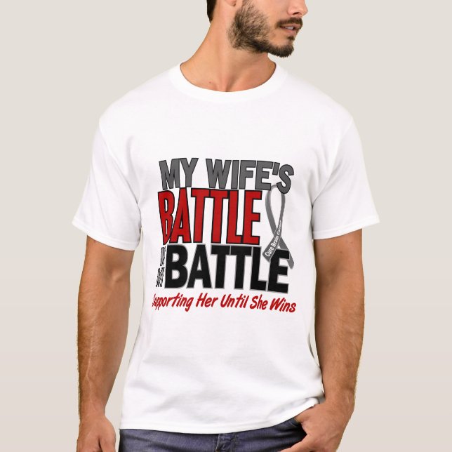Hjärncancer MIN STRID FÖR 1 fru Tee Shirt (Framsida)